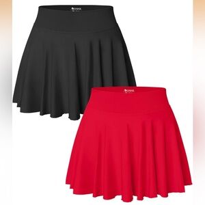 Elegant Black and Red Women's Skirt Set